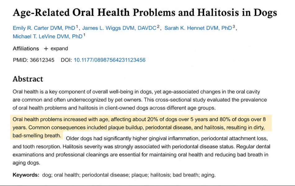 70% of dogs over